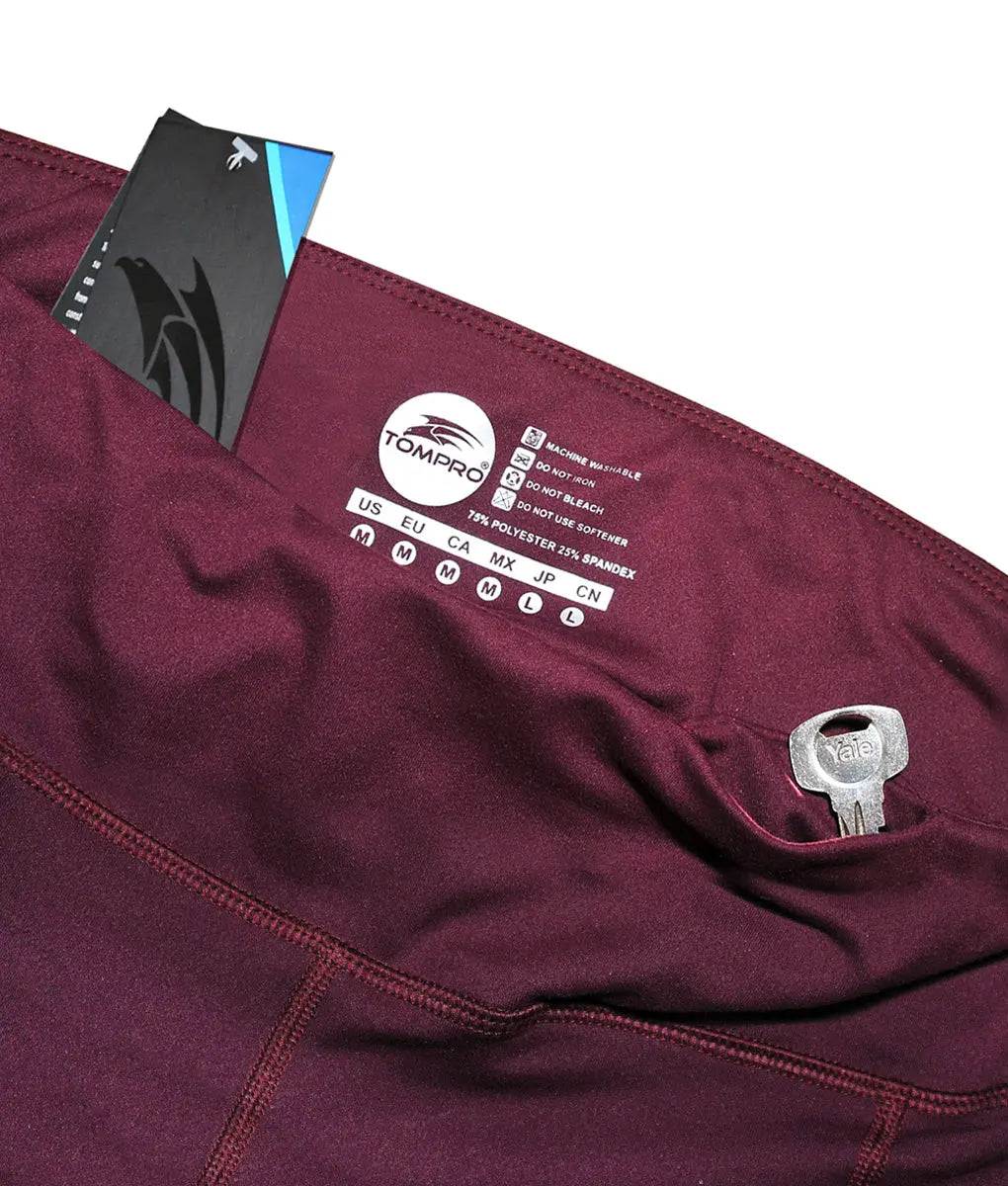 Verve High-Rise Leggings Maroon - TomPro