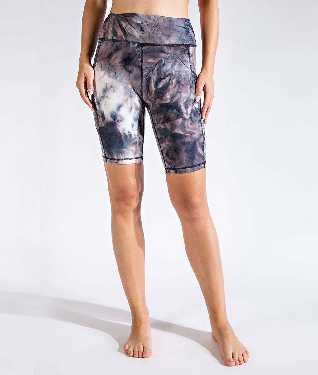 Snazzy Marble Tie Dye Biker High-Rise Short 9” TomPro