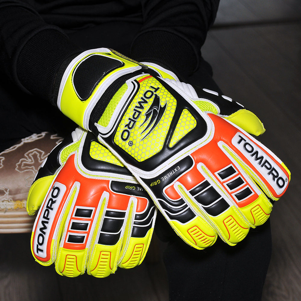 Tompro Extreme Grip Roll Finger Goalkeeper Goalie Gloves Giga Grip Adults