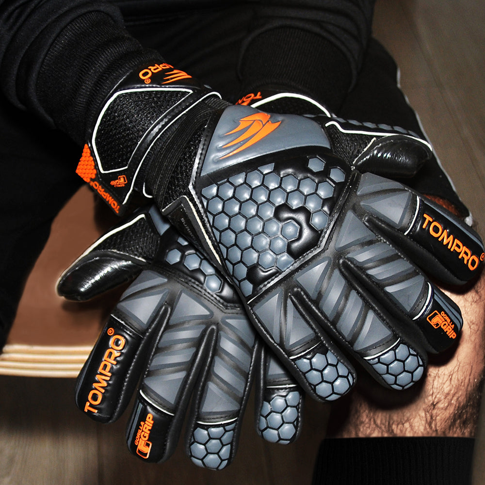 Tompro Gorilla Grip Contact Plus Negative Cut Goalkeeper Goalie Gloves Junior Adults
