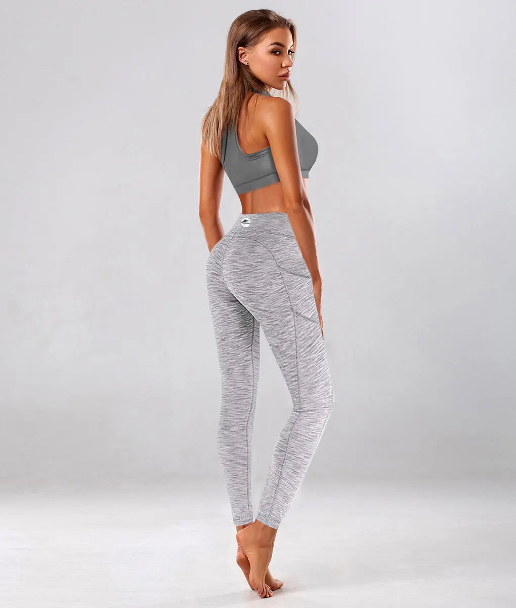 Space Dye Verve High-Rise Leggings Silver Gray - TomPro