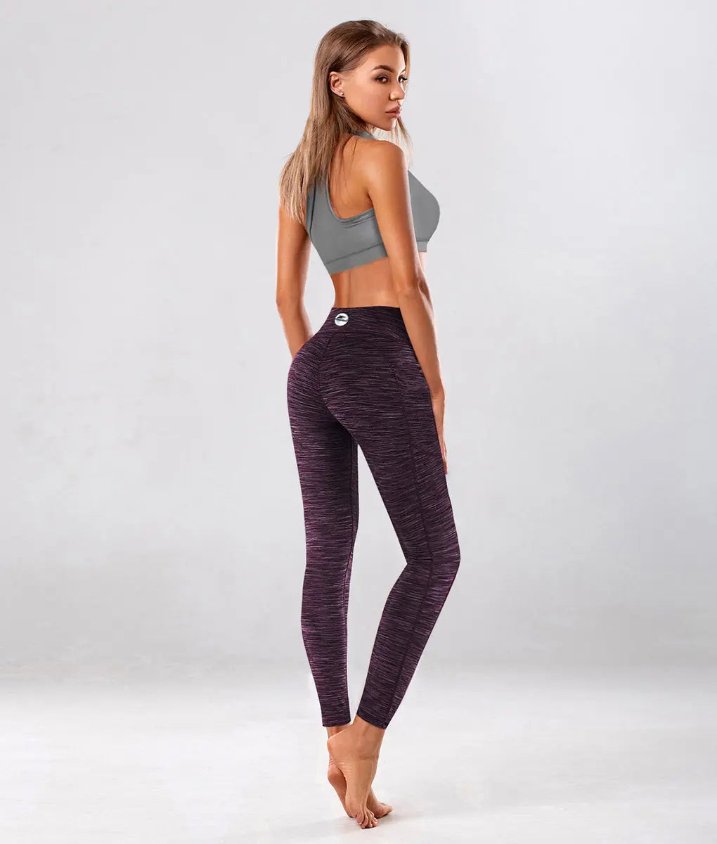 Space Dye Verve High-Rise Leggings Maroon - TomPro