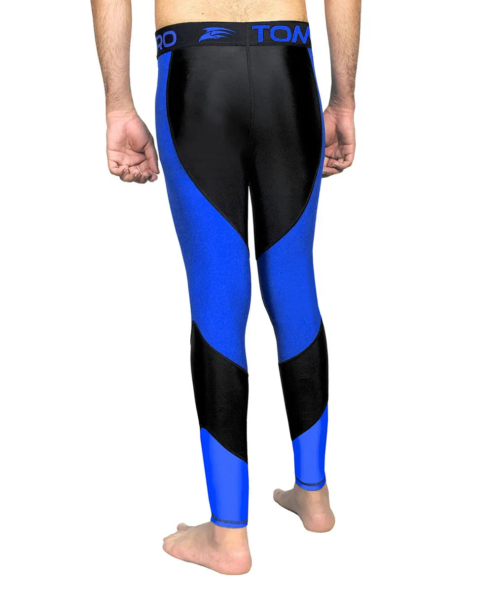 Recharge Performance Compression Base Layer Tights Blue Black TomPro
