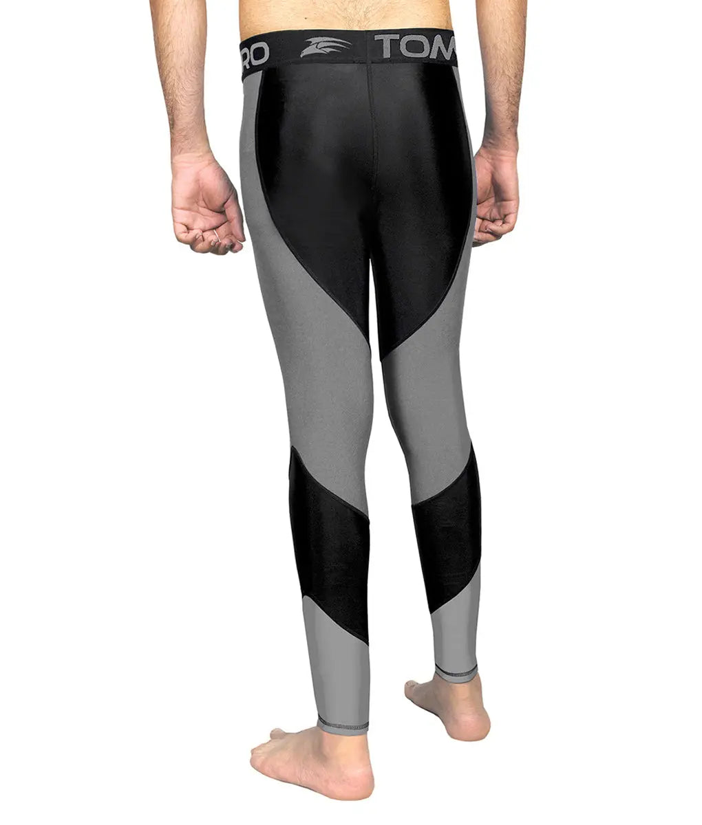 Recharge Performance Compression Base Layer Tights Gray Black TomPro