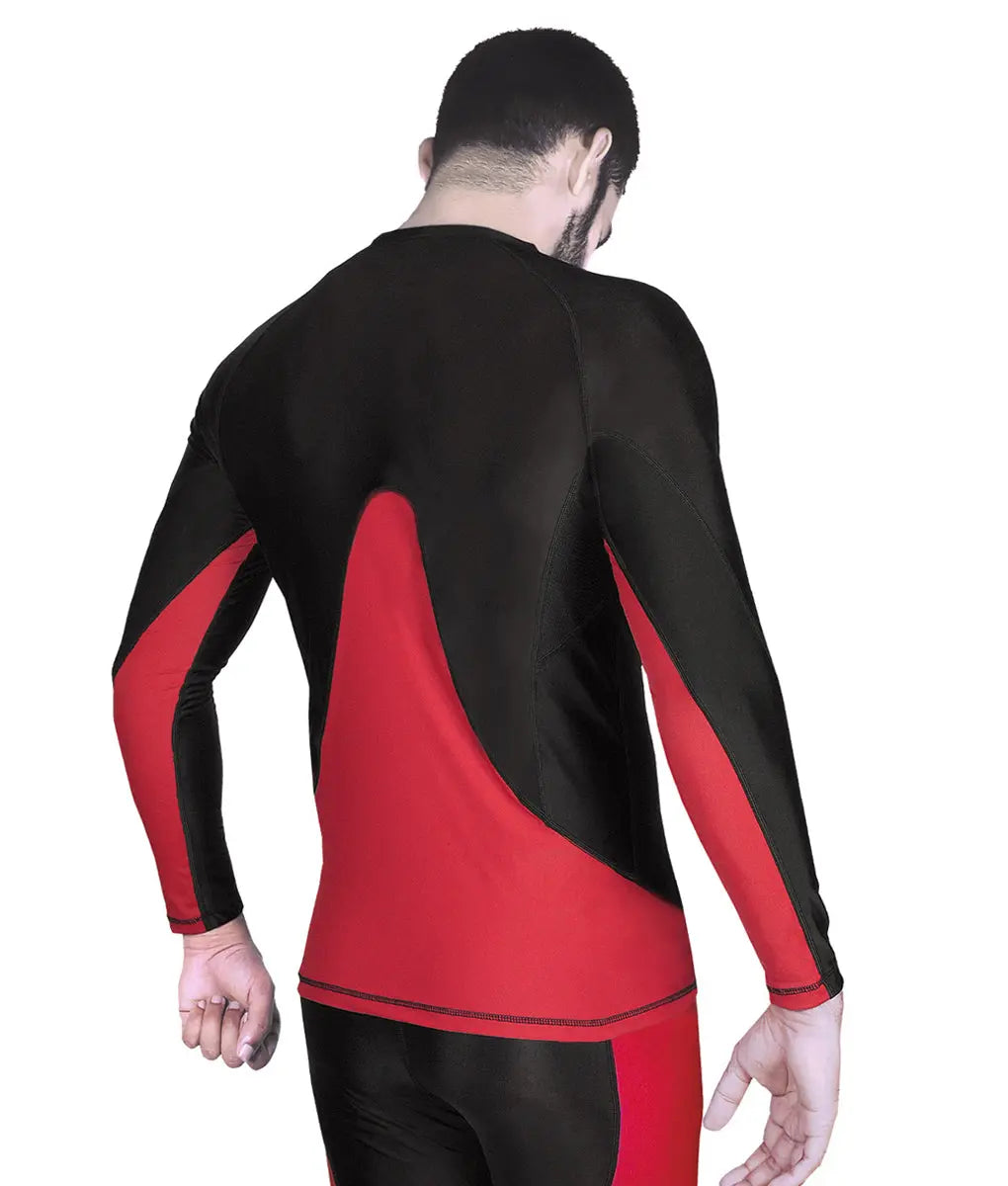 Recharge Performance Compression Base Layer Long Sleeve Top Red Black TomPro