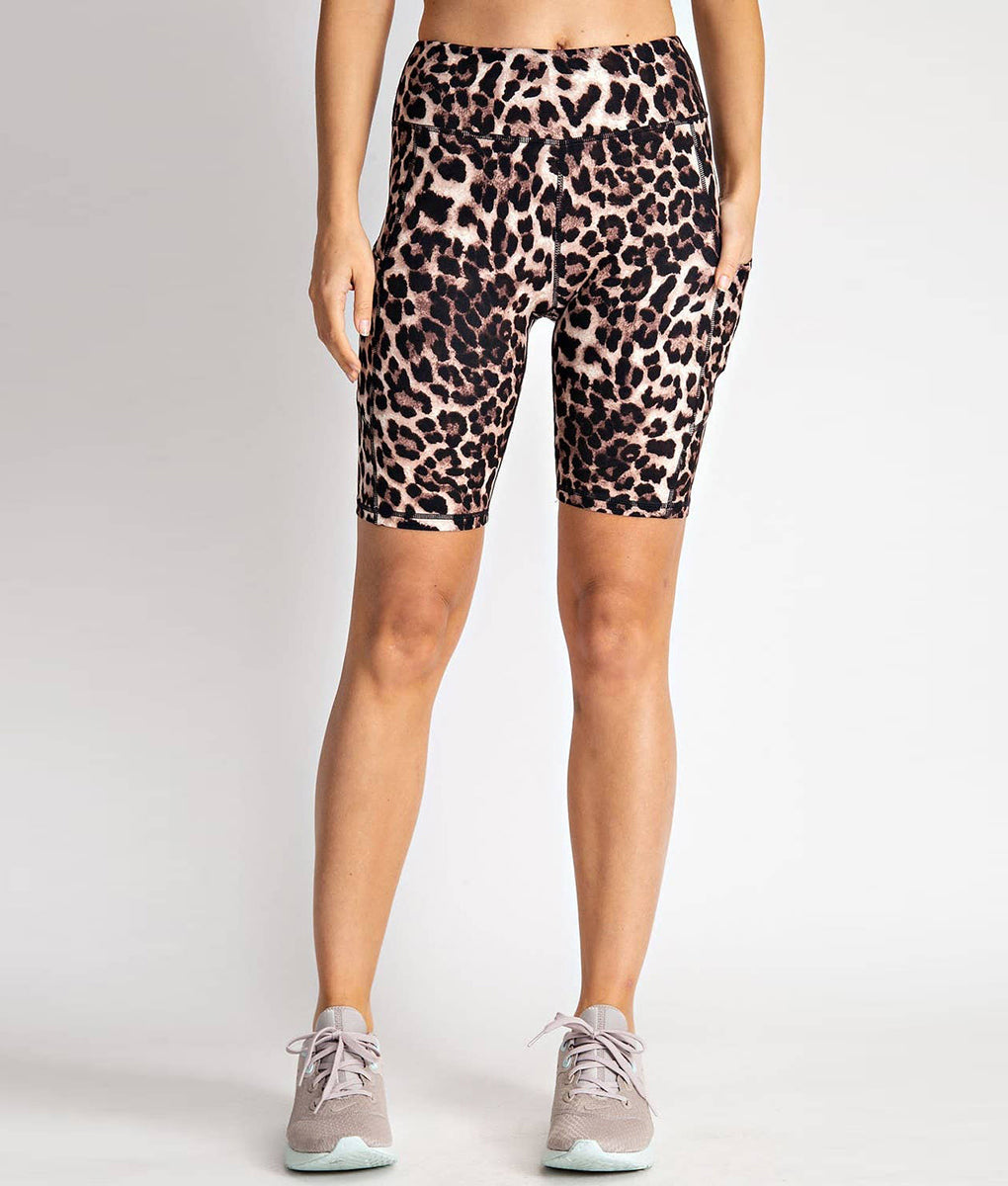 Snazzy Leopard Biker High-Rise Short 9” TomPro