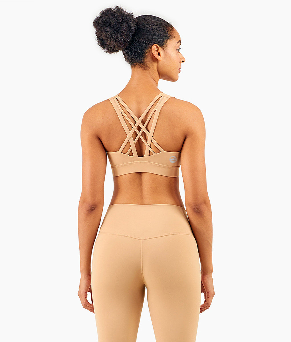 Freedom Criss Cross Back Sports Bra Women Beech Wood TomPro